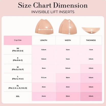 Invisible Lift Double-Sided Sticky Bra Inserts - No Sewing Required