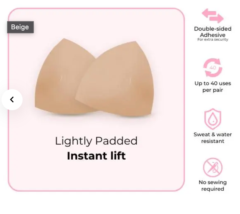 Invisible Lift Double-Sided Sticky Bra Inserts - No Sewing Required